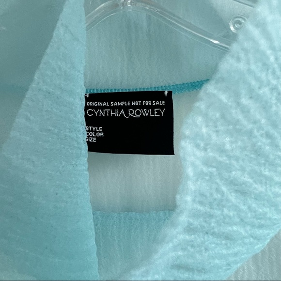 Cynthia Rowley one of a kind light blue sheer long sleeve organza mock neck top - Picture 6 of 6